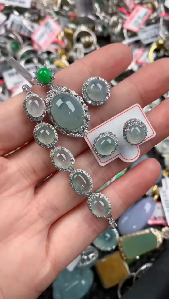 银S925镶嵌戒指翡翠444    5