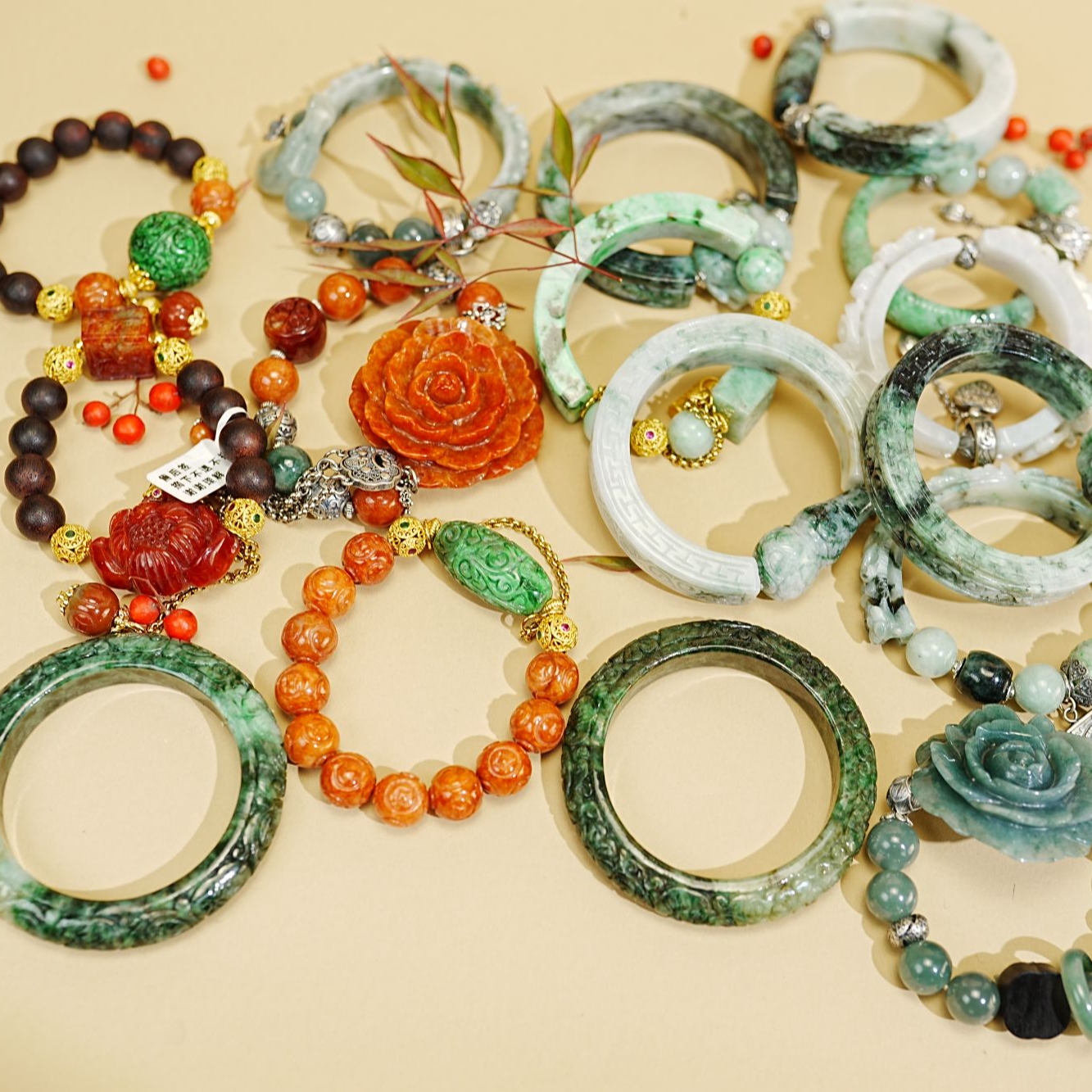 【桃灼】手牌翡翠设计款手串多样性发一