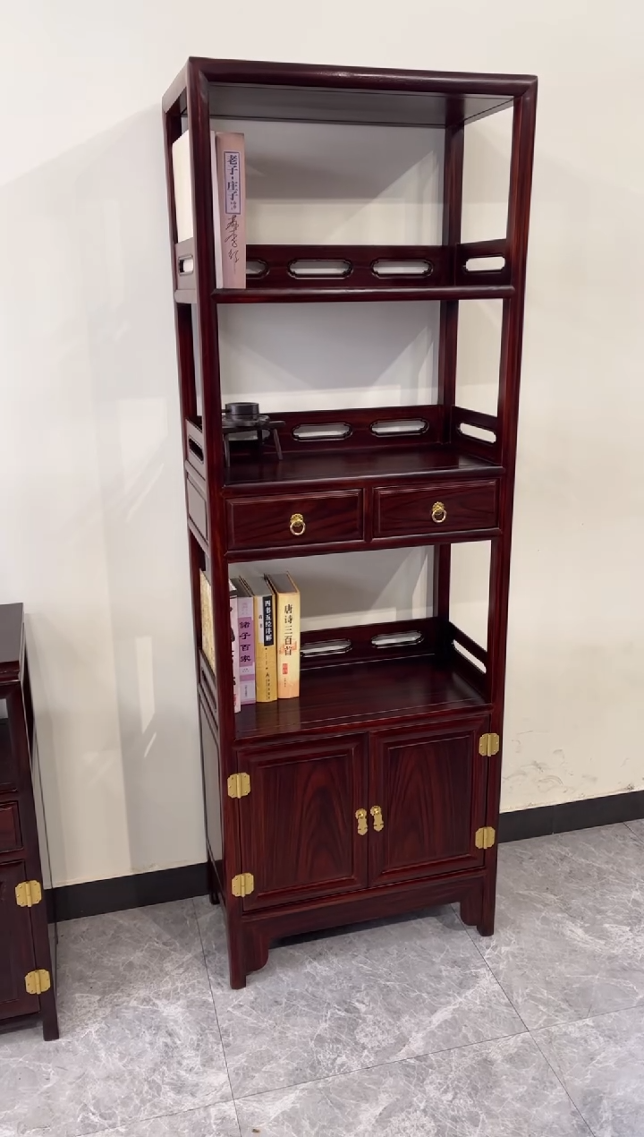 黑酸枝木类成套家具书架63-33-178