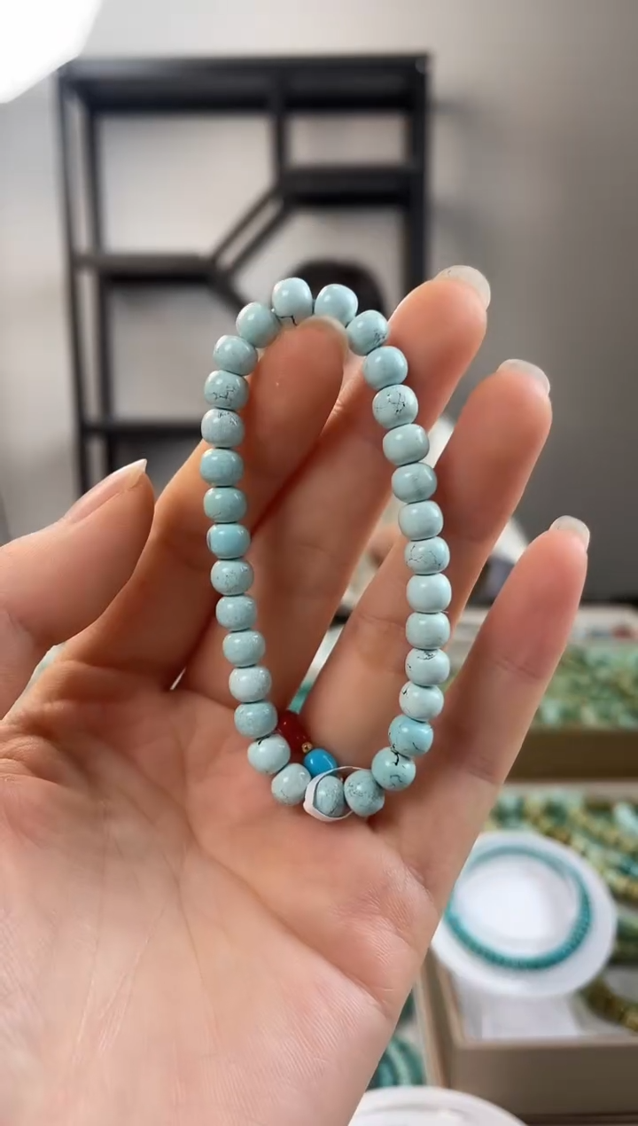 【闪购商品】绿松石珠宝奇石未镶嵌6.5+mm