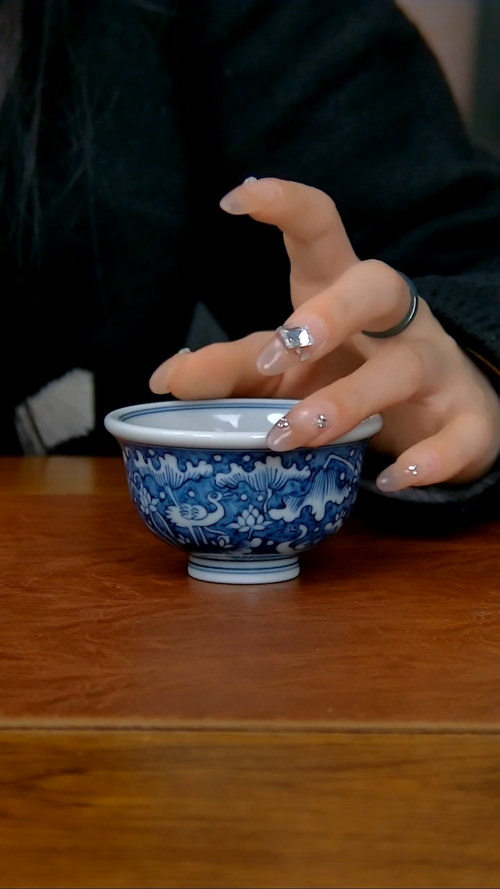 【闪购商品】陶瓷仿明一路连科小压手杯（柴窑）