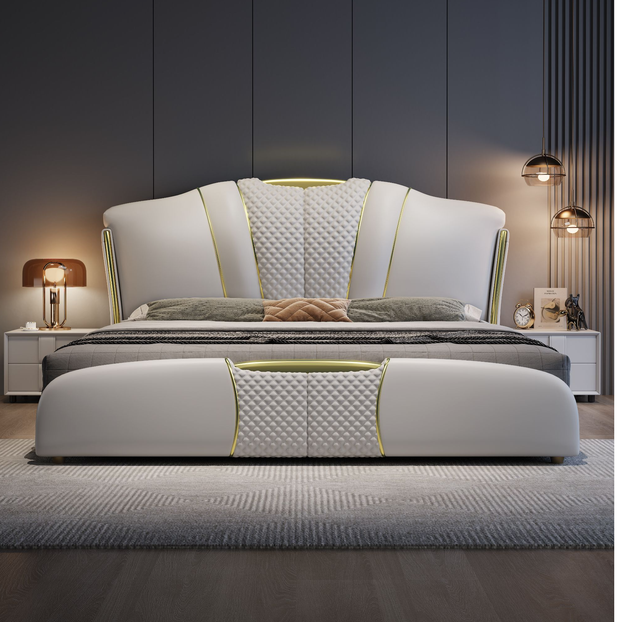 轻奢皮床软体床主卧床婚床品质奢华型简约皮艺床婚床储物床双人床