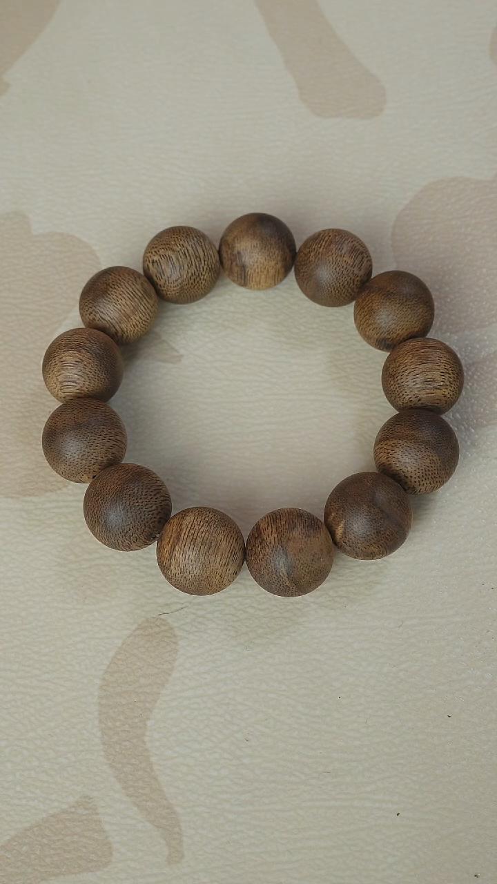 沉香手串a***刷海南天然虫漏卡18单圈圆珠