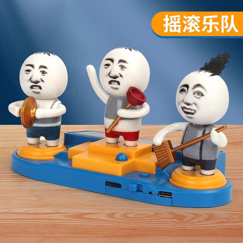 摇头公仔车载摆件三个小人甩头车载摆件摇头晃脑车载乐队摆件