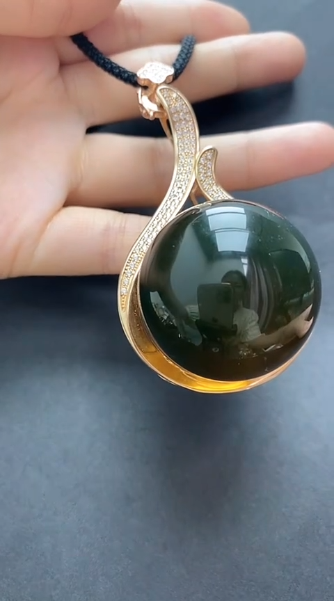 【闪购商品】琥珀裸石银S925镶嵌蓝珀吊坠