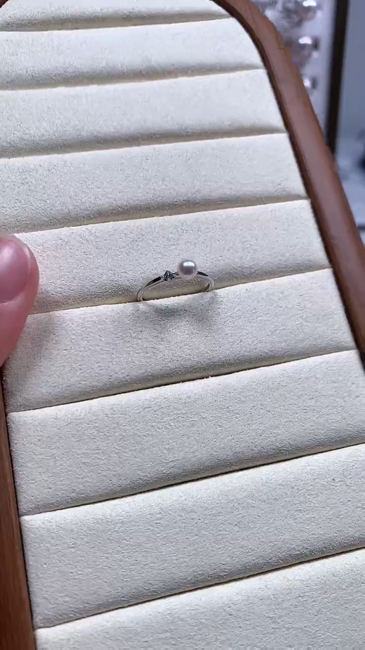 【闪购商品】海水珍珠戒指银S925镶嵌单钻款珍珠戒指