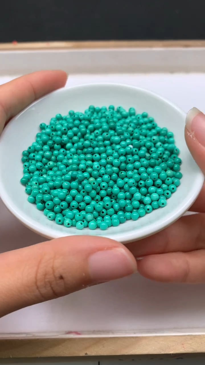 未镶嵌玛瑙手饰B1785高瓷 绿 淞 3mm100个15元