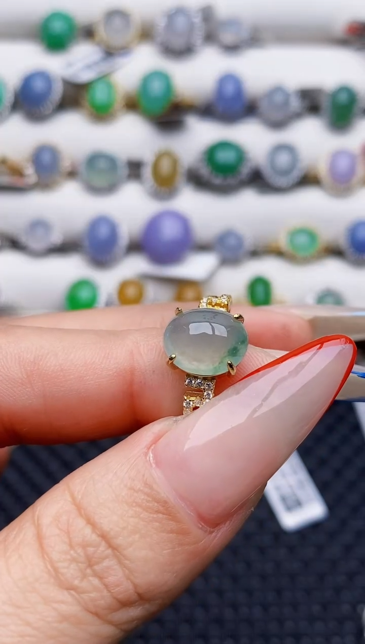 银S925镶嵌戒指翡翠2651