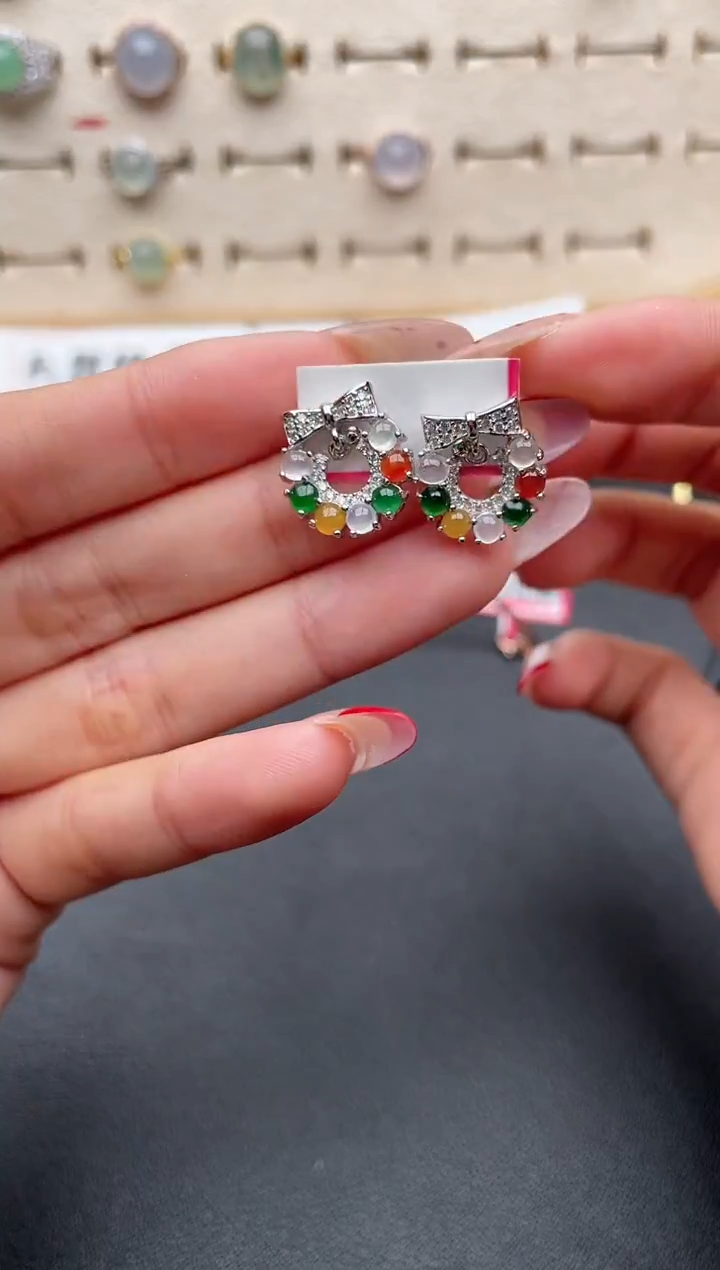 【闪购商品】翡翠戒指银S925镶嵌一物一证一礼盒