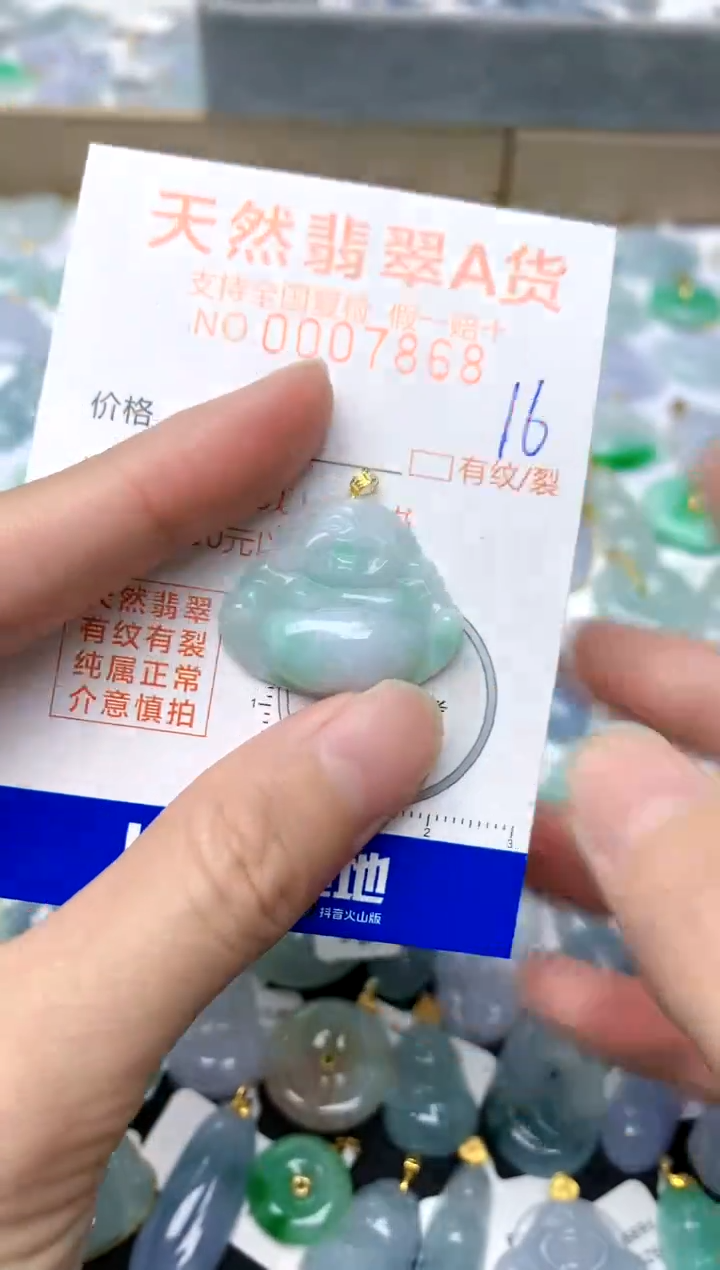 【闪购商品】翡翠颈饰18K金镶嵌16天然A货翡翠