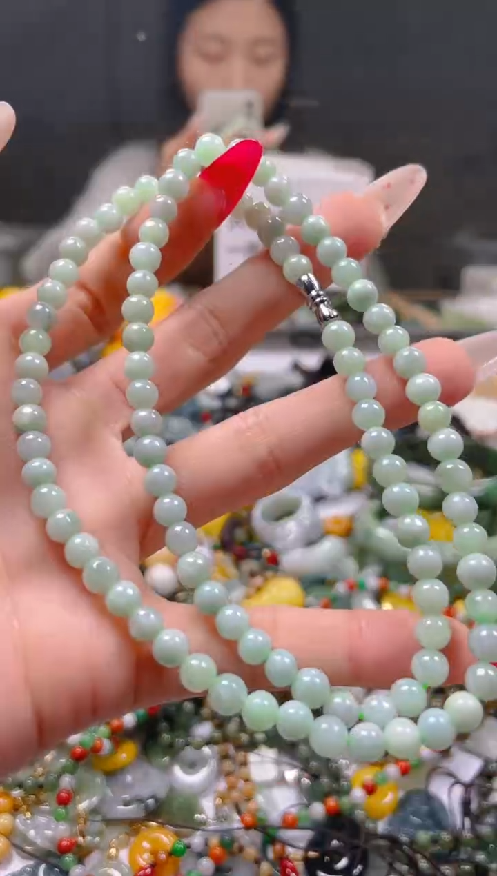 【闪购商品】翡翠颈饰未镶嵌5MM/J/翡翠A货一图一物