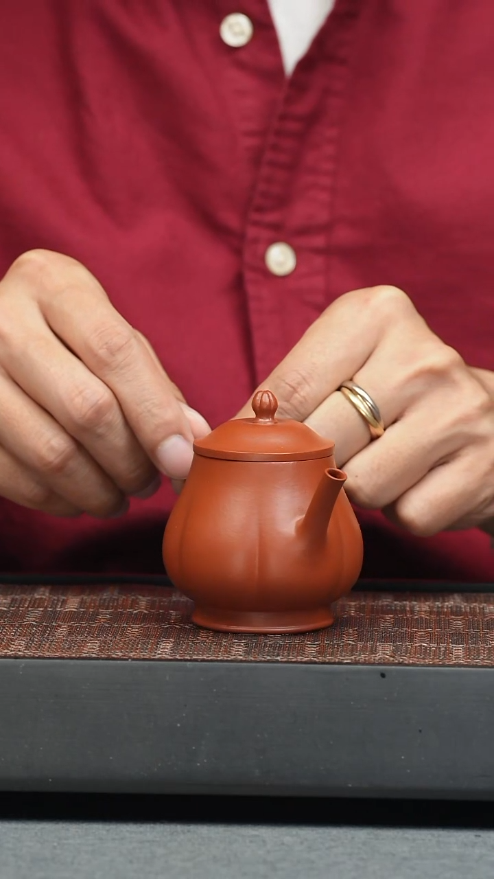 茶壶紫砂五堂 筋纹伯俊潘-拈花