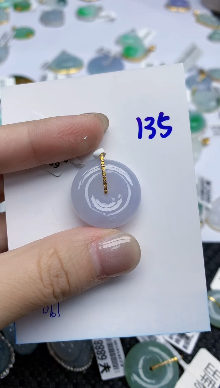 【闪购商品】翡翠颈饰18K金镶嵌天然翡翠A货