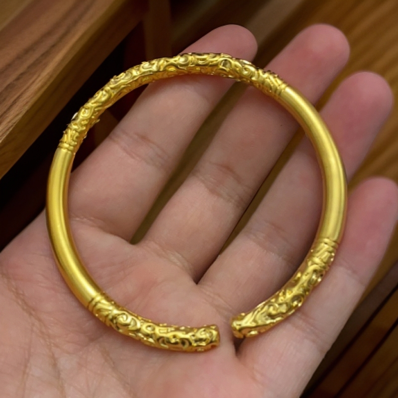 合金手镯 精工款（祥云开口手镯）古法磨砂