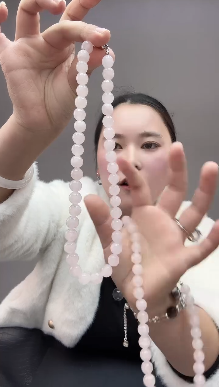 颈饰未镶嵌水晶天然粉水晶项链01