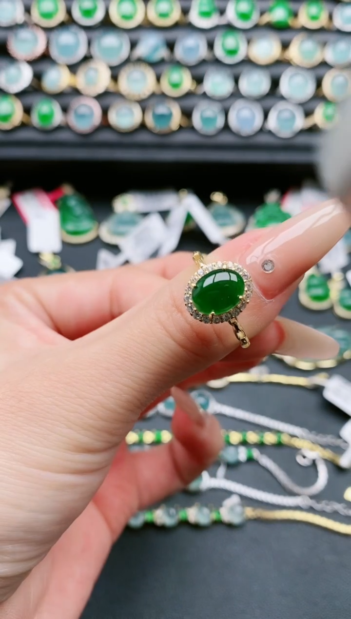 【闪购商品】翡翠戒指银S925镶嵌1111111