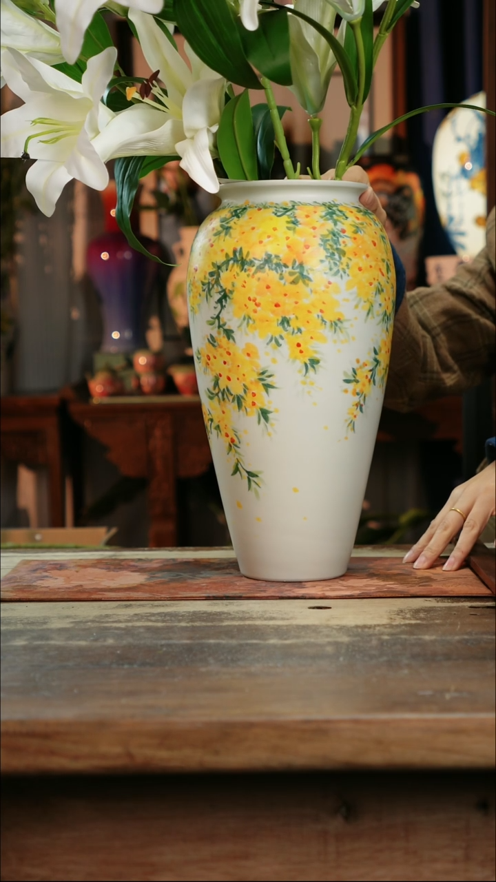 【闪购商品】瓷片景德镇纯手工釉下彩精品花瓶