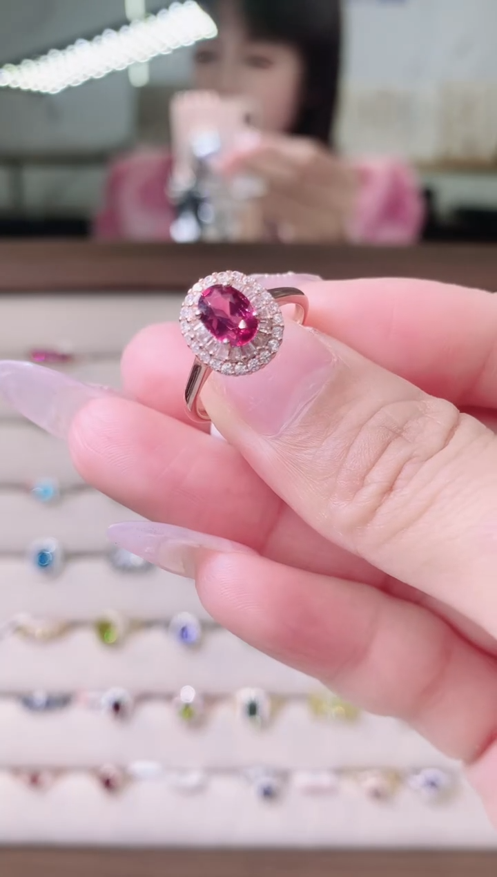 【闪购商品】石榴石戒指银S925镶嵌49-2  