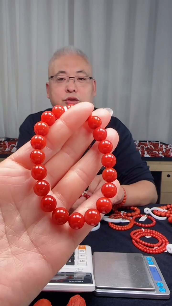 未镶嵌多样性发一件南红玛瑙【高货】锦红10mm滴水洞圆珠单圈 