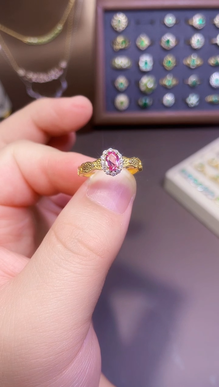 【闪购商品】彩色蓝宝石戒指银S925镶嵌一枚