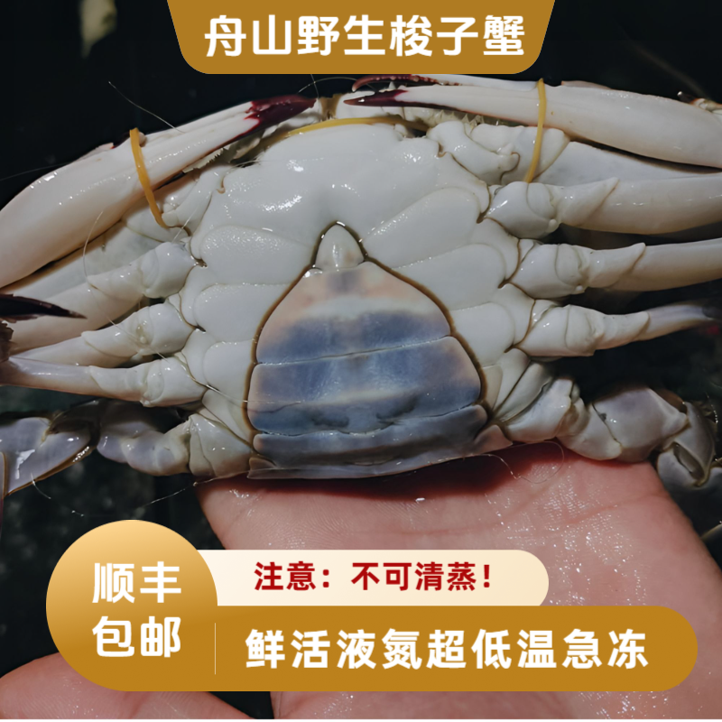 【舟山野生梭子蟹母蟹】液氮超低温单只4-6两左右4斤到手8只【冻蟹】螃蟹