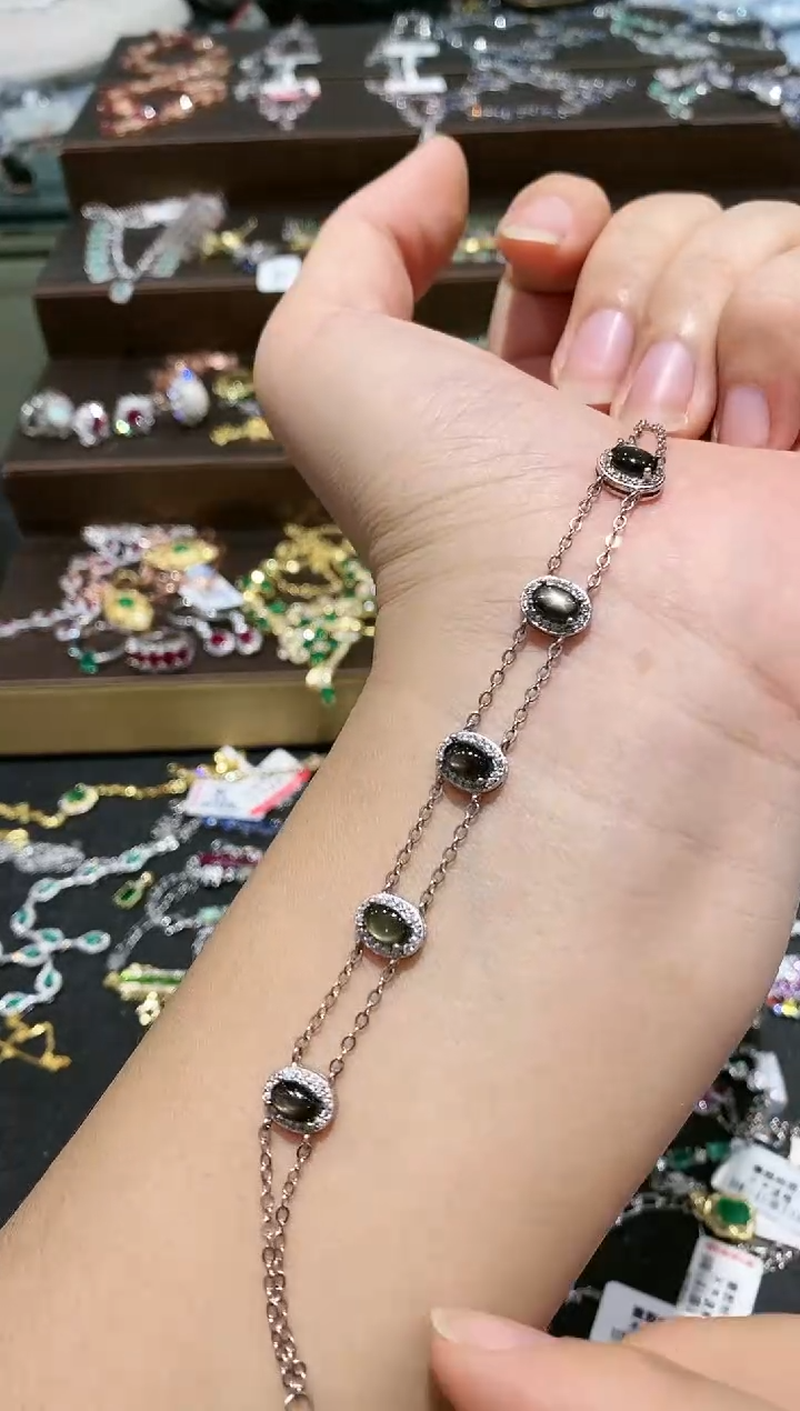 【闪购商品】星光蓝宝石手链银S925镶嵌手链