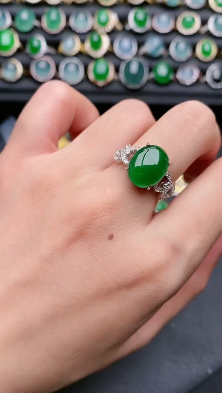 【闪购商品】翡翠戒指银S925镶嵌111111