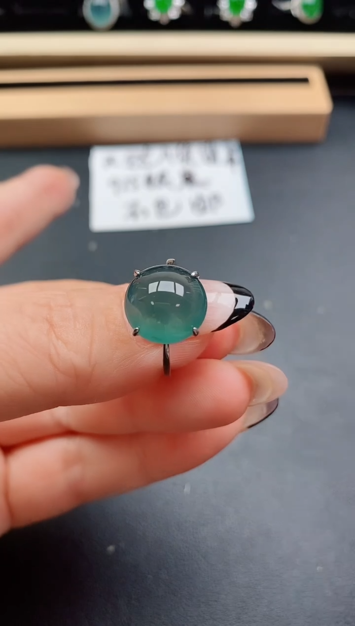 翡翠戒指银S925镶嵌508050