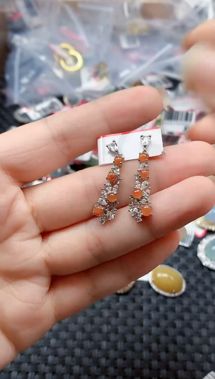 银S925镶嵌戒指翡翠天然A货缅甸翡翠