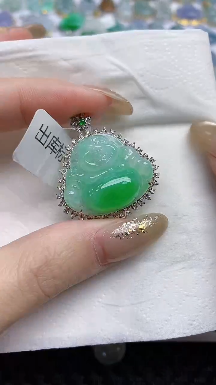 【闪购商品】翡翠颈饰18K金镶嵌天然A货翡翠 46