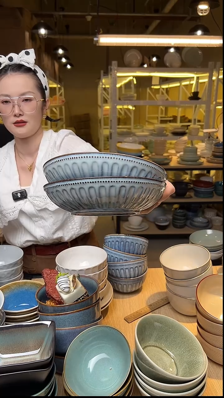 瓷130外贸尾货窑变釉下彩默认瑕疵