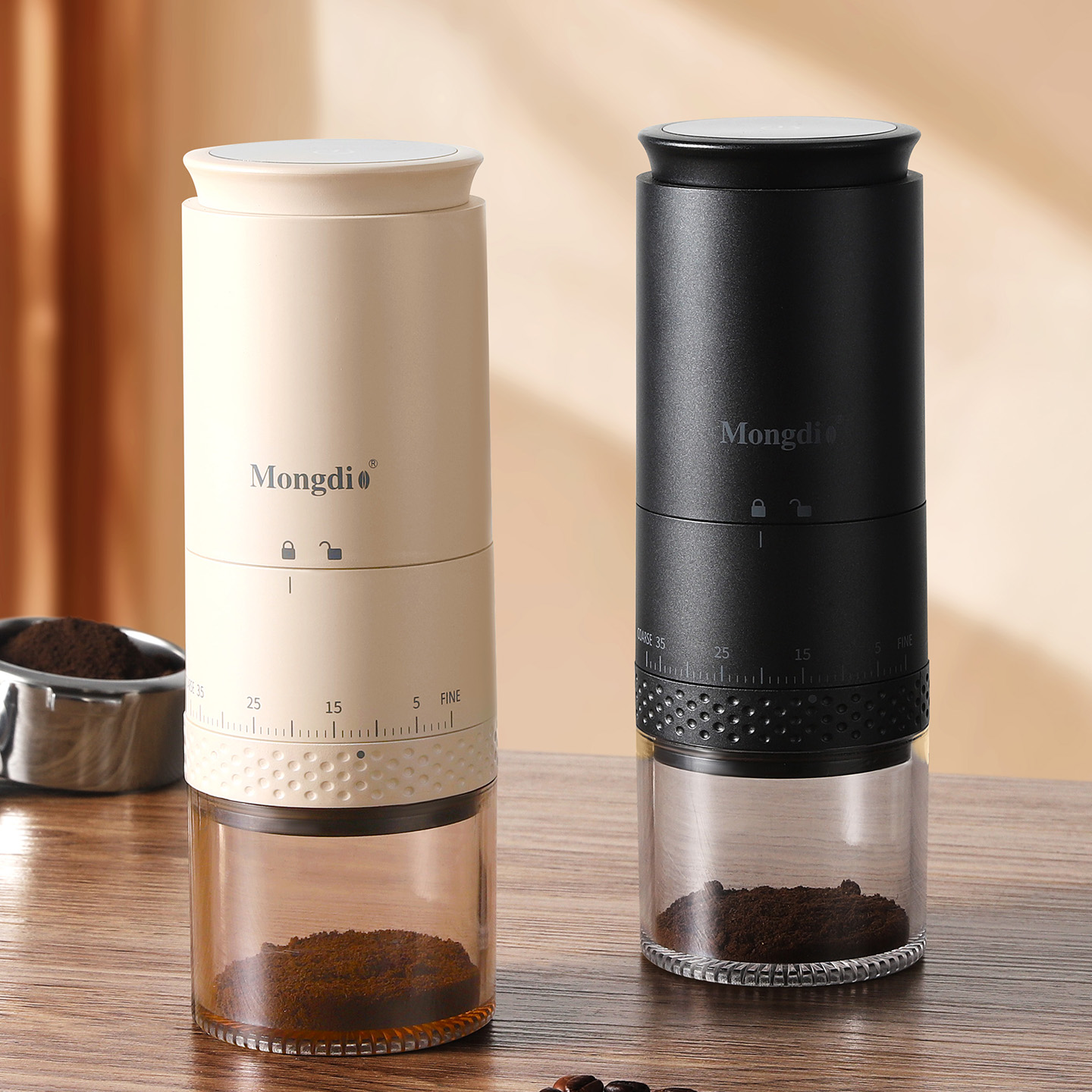 Mongdio电动磨豆机咖啡豆研磨机磨豆机咖啡电动研磨器手磨咖啡机