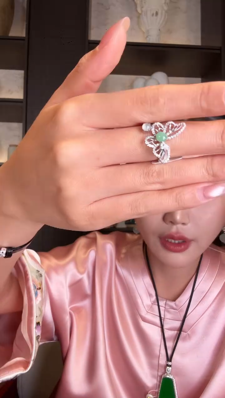 银S925镶嵌戒指翡翠73