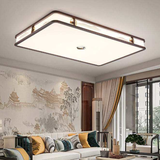 卧室大气灯禅意简约新中式吸顶灯220V圆形轻奢书房卧室灯吸顶客厅