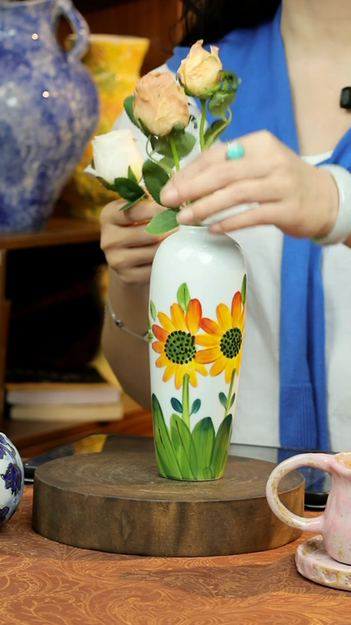 陶瓷景德镇手工手绘小花器