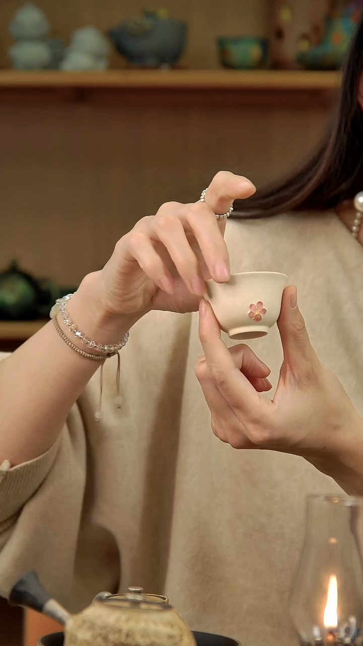 言野手作 点彩圆口杯