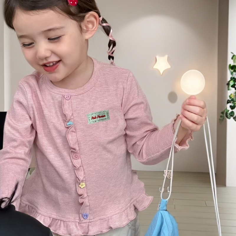 秋上新女童长袖t恤设计师款秋装蜜芽上衣