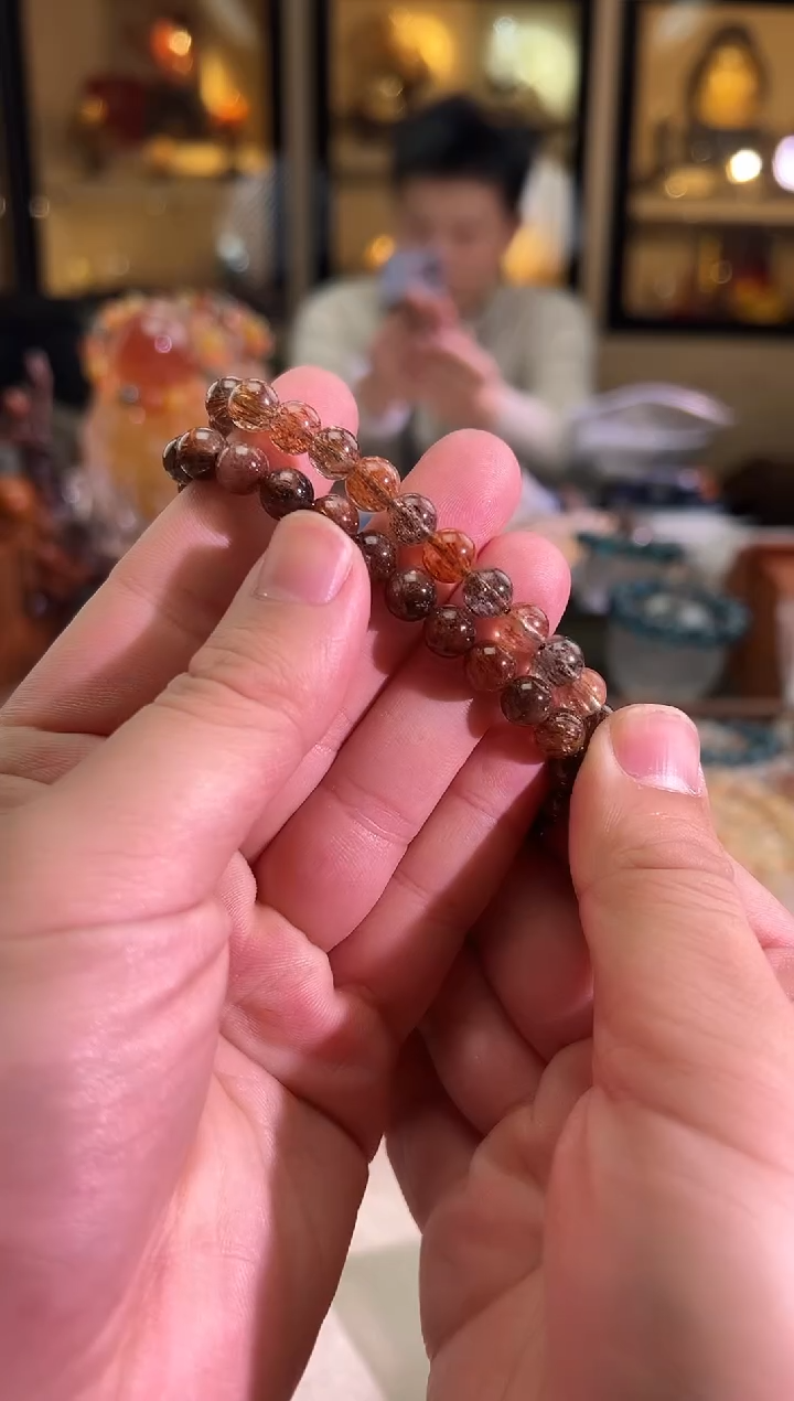 未镶嵌手链水晶7.8mm+满矿黑金超七（多样性发一）