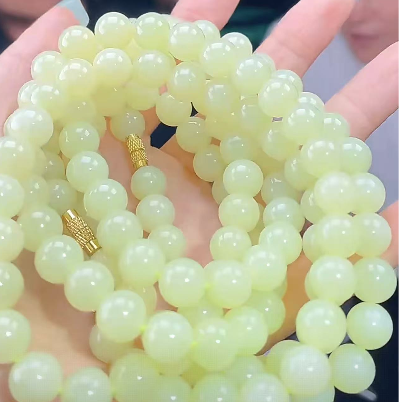 【玉经纶】013438/Q31-和田玉珠链-多样性发其一