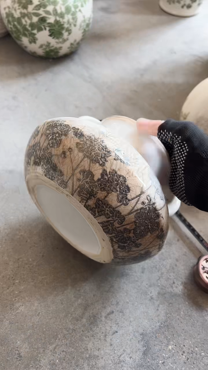 【闪购商品】陶瓷花盆高14.5cm内口10cm