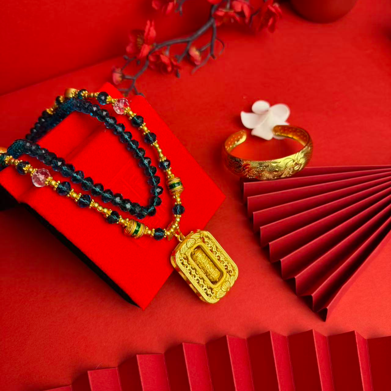 【吴总专属】新国风转金桶吊坠项链+龙凤手镯多样性发货