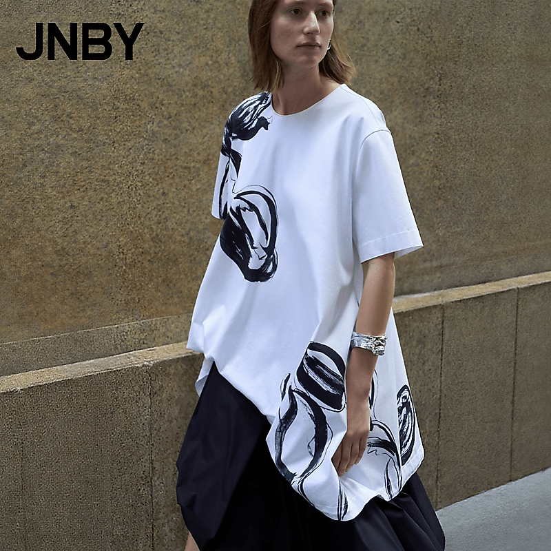 【商场同款】JNBY/江南布衣25春新品连衣裙A型短袖圆领5P3G14440