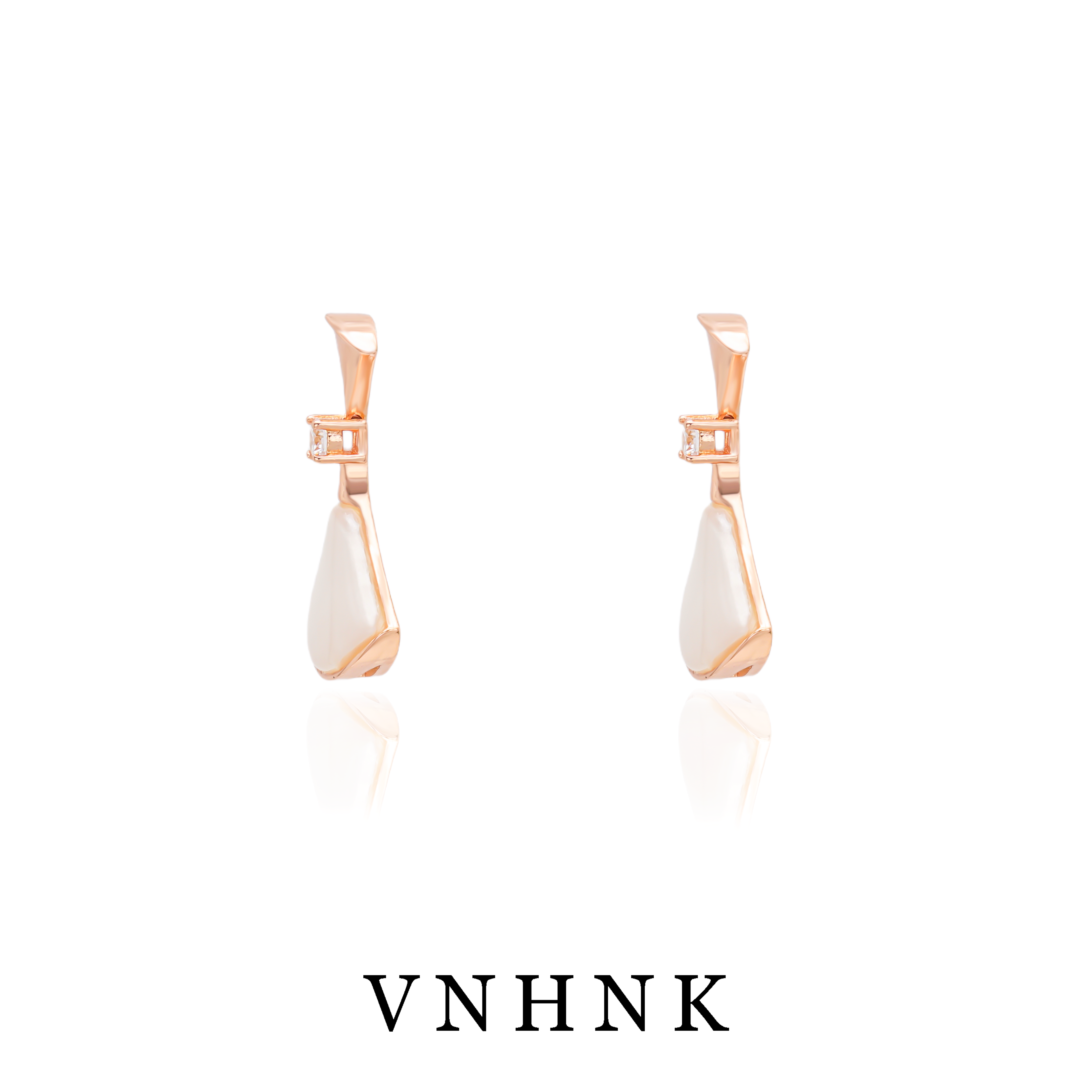 铜合金合成锆石耳饰 美可儿    D526       玫瑰色简约时尚耳环