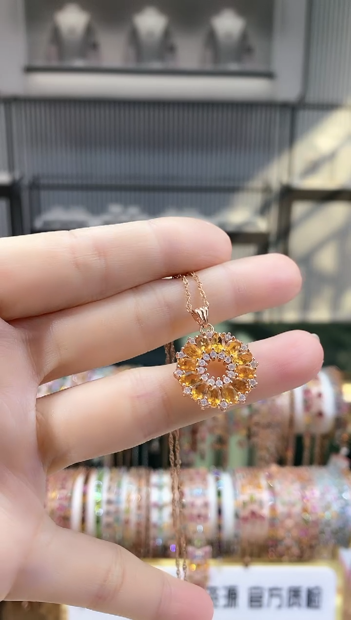 银S925镶嵌吊坠碧玺666666666