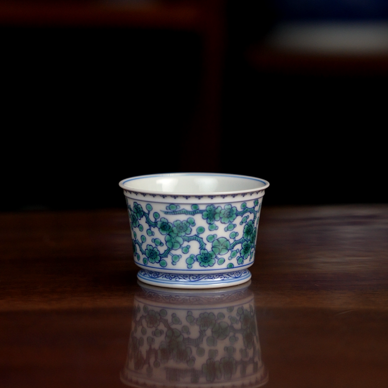 空山明月新斗彩梅花主人杯景德镇陶瓷品茗杯家用个人茶杯喝岩茶杯
