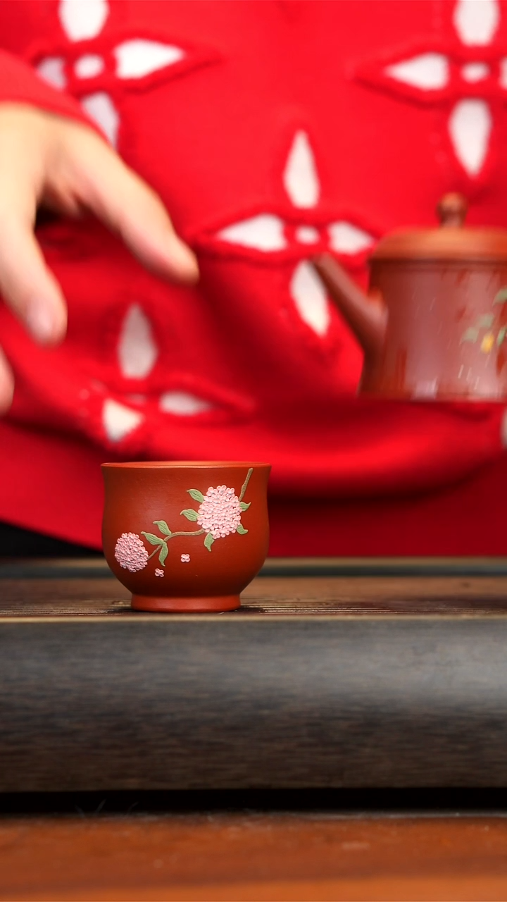 【闪购商品】紫砂茶壶大红袍绣球杯子