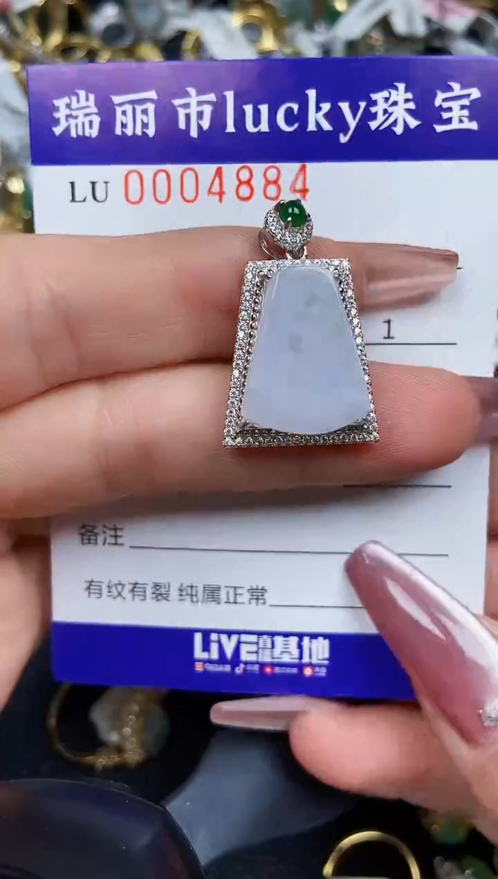 翡翠银S925镶嵌颈饰4884