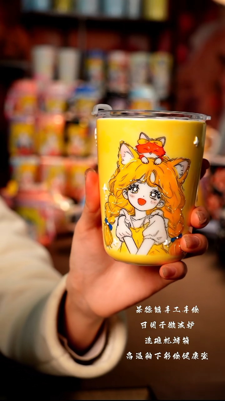 景德镇手工手绘陶瓷杯杯