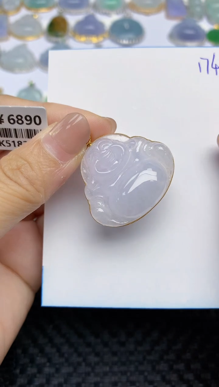 【闪购商品】翡翠颈饰18K金镶嵌天然A货翡翠 174