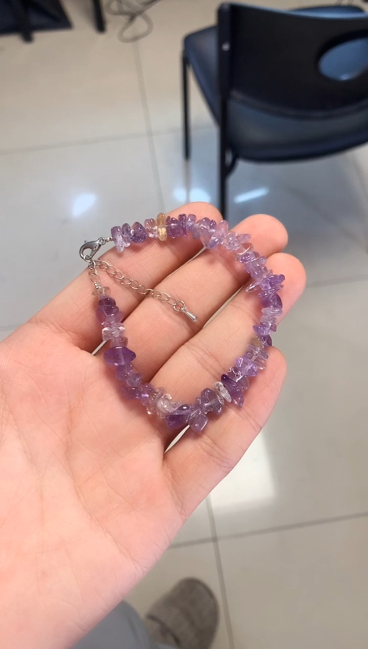 水晶手串未镶嵌紫黄晶单圈手串